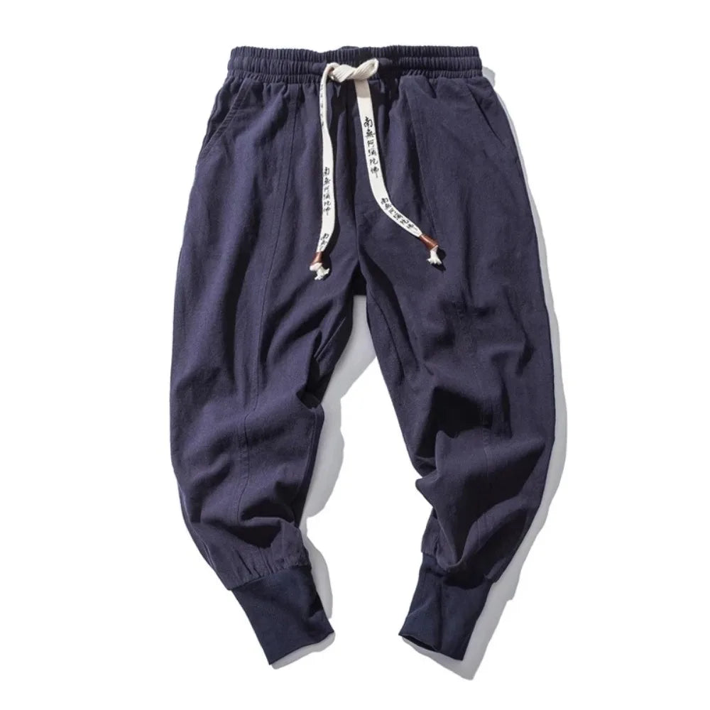 Pantalones Harem de Lino y Algodón para Hombre – Joggers Holgados, Casual Streetwear y Chándal, Nueva Colección