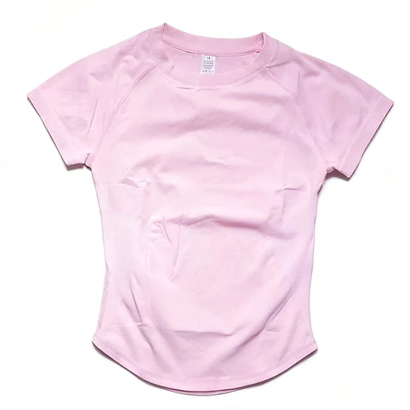 Top Deportivo de Manga Corta para Mujer – Camiseta de Yoga, Gimnasio y Fitness, Sin Costuras, Ligera y Transpirable