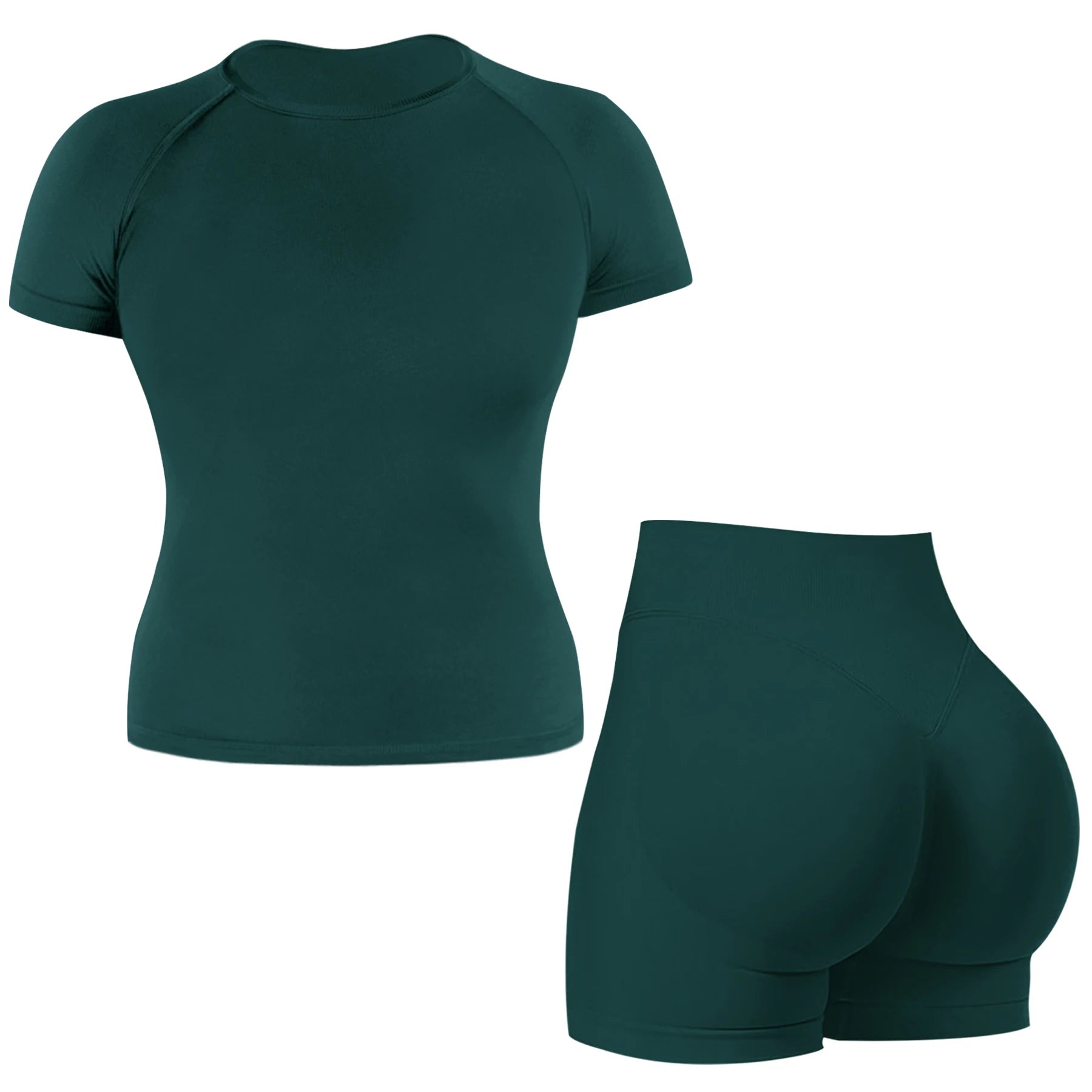 Conjunto Deportivo Push Up Mujer 2 Piezas | Top Sin Mangas + Short Scrunch