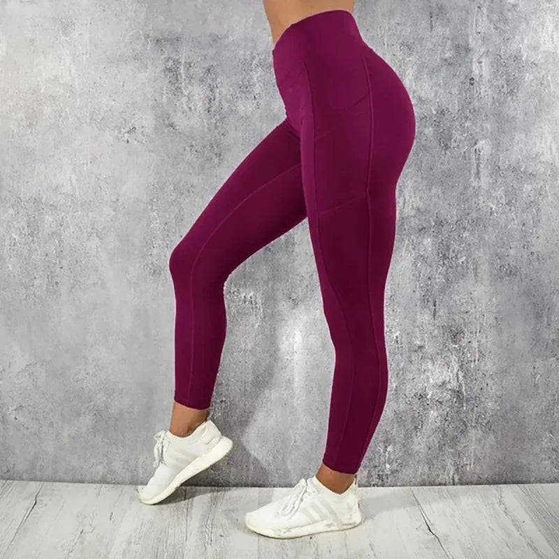 Leggings Deportivos Push Up Mujer con Bolsillo | Cintura Alta Slim Fit