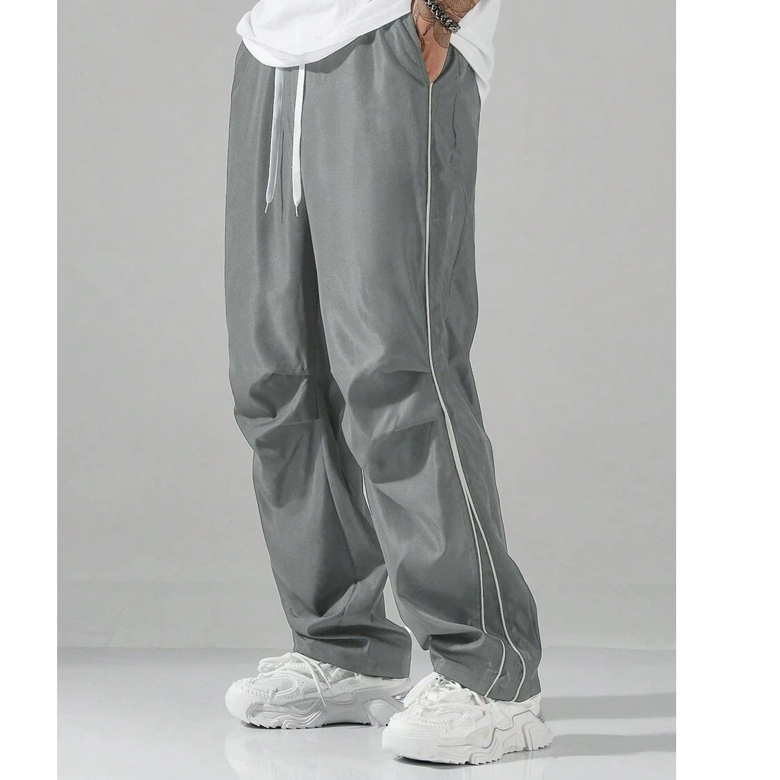 Pantalones Deportivos Casual para Hombre – Cintura Elástica con Cordón y Bolsillos