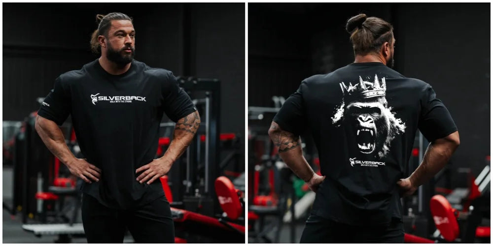 Atravex™ Silverback Oversize Tee – Camiseta Musculosa 100% Algodón para Gym & Culturismo