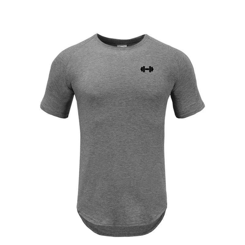Camiseta Ajustada Hombre Slim Fit – Algodón Transpirable, Fitness, Gym, Culturismo, Secado Rápido