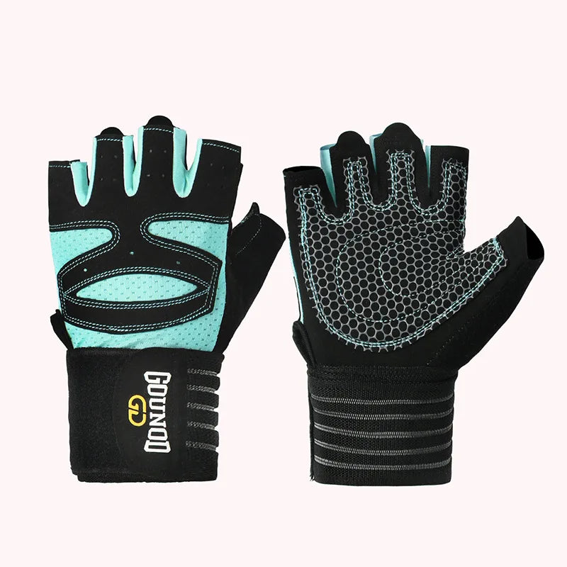 Guantes de Gimnasio GOUNOD – Antideslizantes, Transpirables y con Soporte de Muñeca