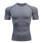 Camiseta de Compresión para Hombre de Secado Rápido – Rashguard Manga Corta para Running y Gym