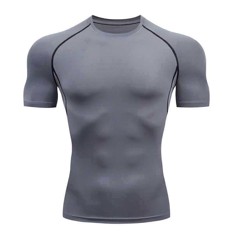 Camiseta de Compresión para Hombre de Secado Rápido – Rashguard Manga Corta para Running y Gym