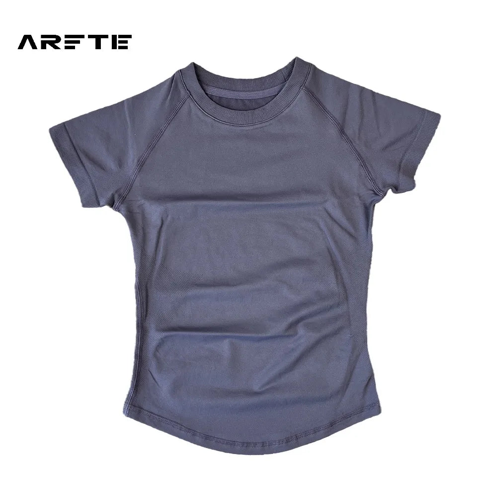 Camiseta Deportiva de Mujer ARFTE – Manga Corta, Ligera y Elástica para Yoga, Gimnasio y Fitness