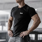 Camiseta Ajustada Hombre Slim Fit – Algodón Transpirable, Fitness, Gym, Culturismo, Secado Rápido