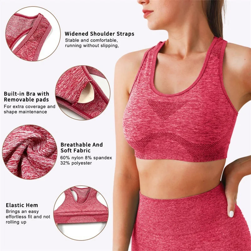 Sujetador Deportivo Mujer sin Aros – Transpirable, Realce Natural y Ajuste Premium para Gym y Yoga