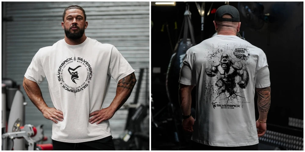 Atravex™ Silverback Oversize Tee – Camiseta Musculosa 100% Algodón para Gym & Culturismo