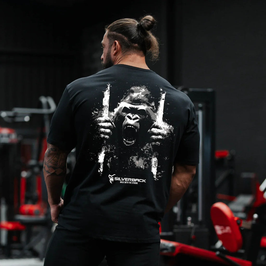 Atravex™ Silverback Oversize Tee – Camiseta Musculosa 100% Algodón para Gym & Culturismo