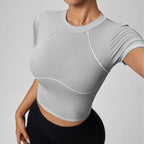 Top de Yoga para Mujer | Top Deportivo Manga Corta, Ajuste Femenino, Suave y Transpirable para Fitness y Running