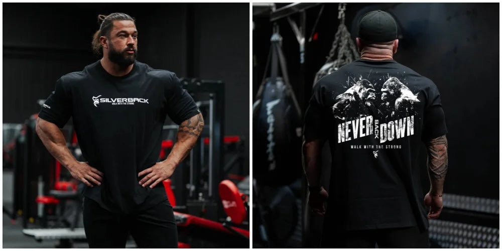 Atravex™ Silverback Oversize Tee – Camiseta Musculosa 100% Algodón para Gym & Culturismo