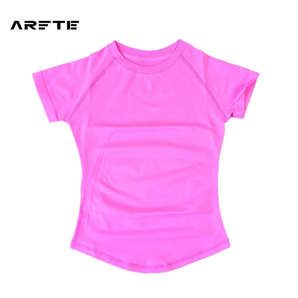 Camiseta Deportiva de Mujer ARFTE – Manga Corta, Ligera y Elástica para Yoga, Gimnasio y Fitness