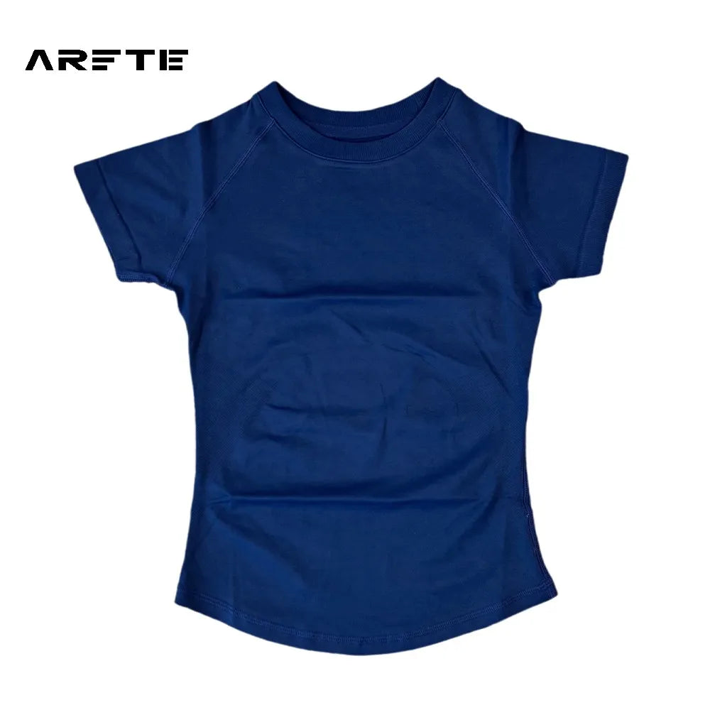 Camiseta Deportiva de Mujer ARFTE – Manga Corta, Ligera y Elástica para Yoga, Gimnasio y Fitness