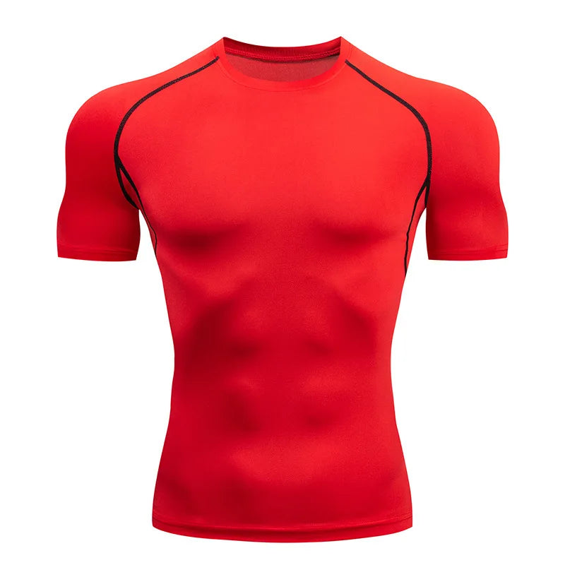 Camiseta de Compresión para Hombre de Secado Rápido – Rashguard Manga Corta para Running y Gym