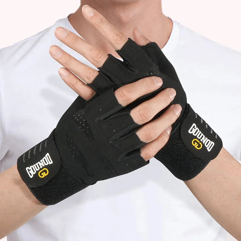 Guantes de Gimnasio GOUNOD – Antideslizantes, Transpirables y con Soporte de Muñeca