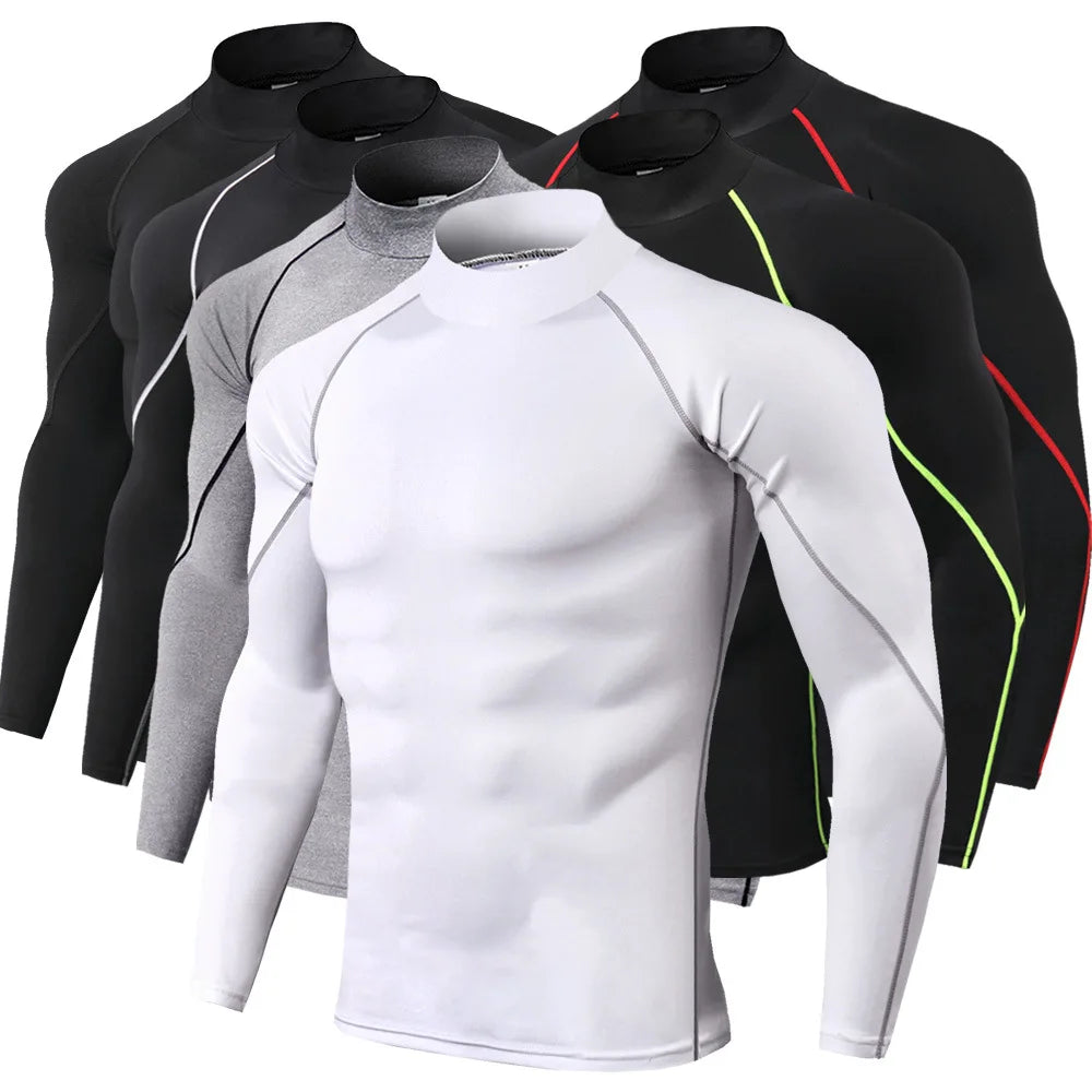 Camiseta Deportiva Compresión Hombre – Manga Larga, Secado Rápido y Fitness Gym