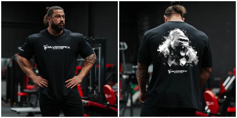 Atravex™ Silverback Oversize Tee – Camiseta Musculosa 100% Algodón para Gym & Culturismo