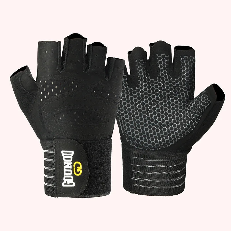 Guantes de Gimnasio GOUNOD – Antideslizantes, Transpirables y con Soporte de Muñeca