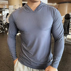 Camiseta Deportiva con Capucha Hombre – Manga Larga, Secado Rápido y Fitness