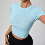 Top de Yoga para Mujer | Top Deportivo Manga Corta, Ajuste Femenino, Suave y Transpirable para Fitness y Running