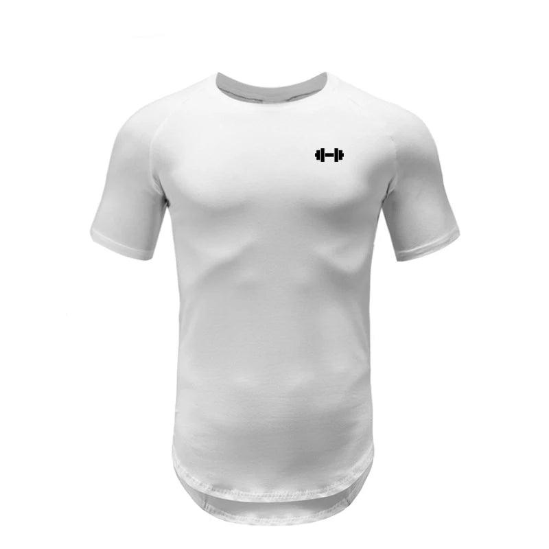 Camiseta Ajustada Hombre Slim Fit – Algodón Transpirable, Fitness, Gym, Culturismo, Secado Rápido